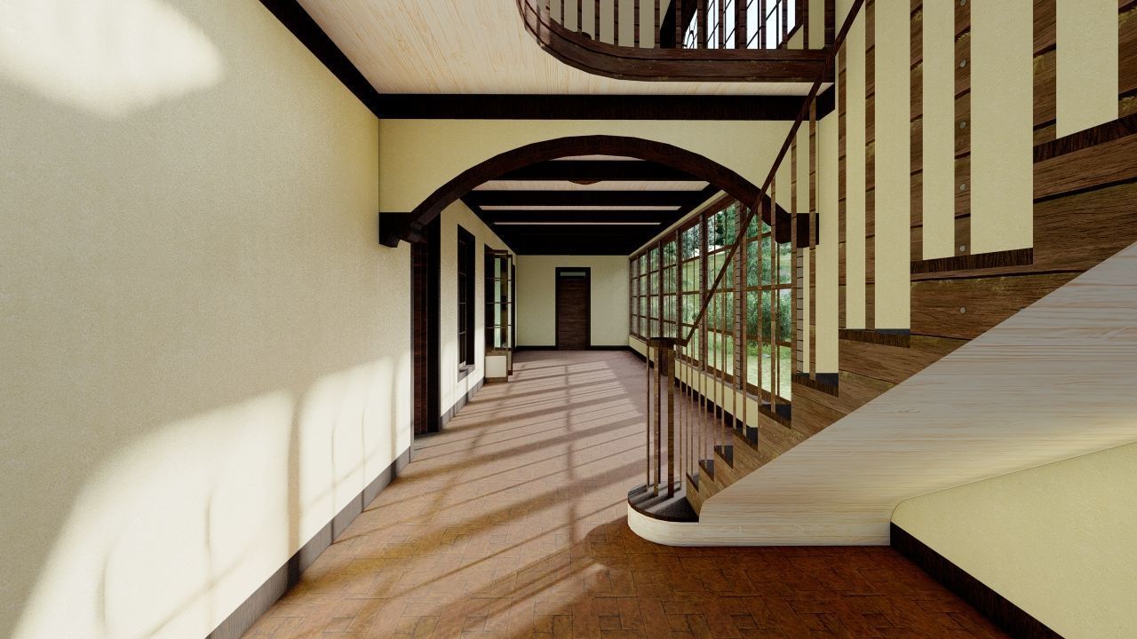 Vilage in forest-old house 3D model_7