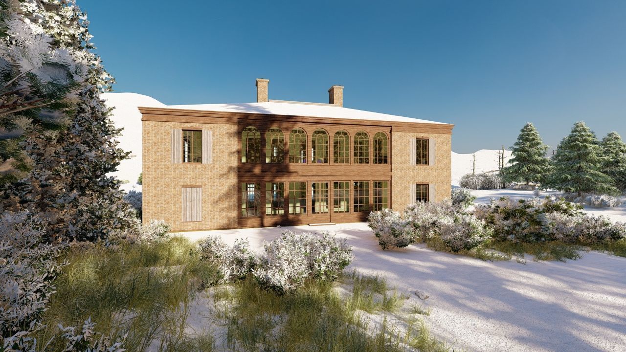 Vilage in forest-old house 3D model_3