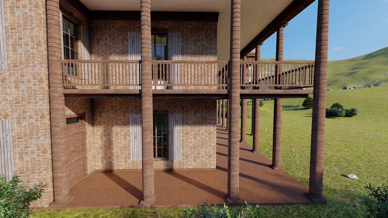 Vilage in forest-old house 3D model_15