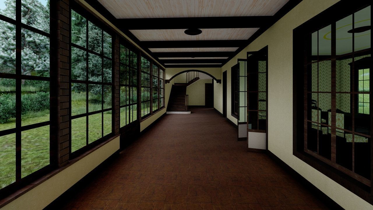 Vilage in forest-old house 3D model_10