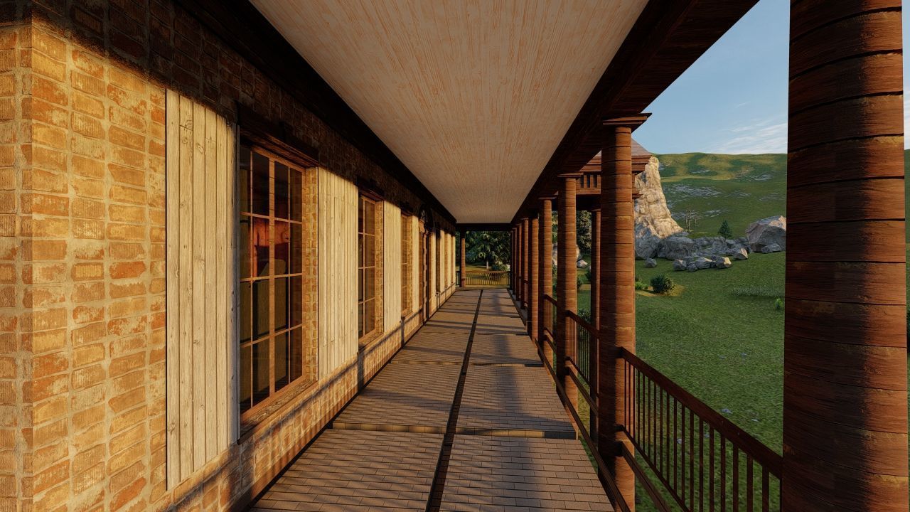 Vilage in forest-old house 3D model_11