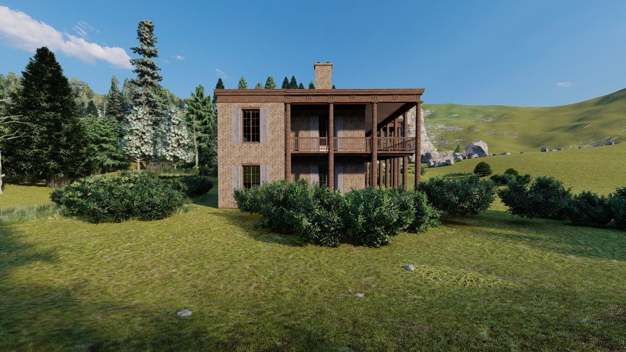 Vilage in forest-old house 3D model_17