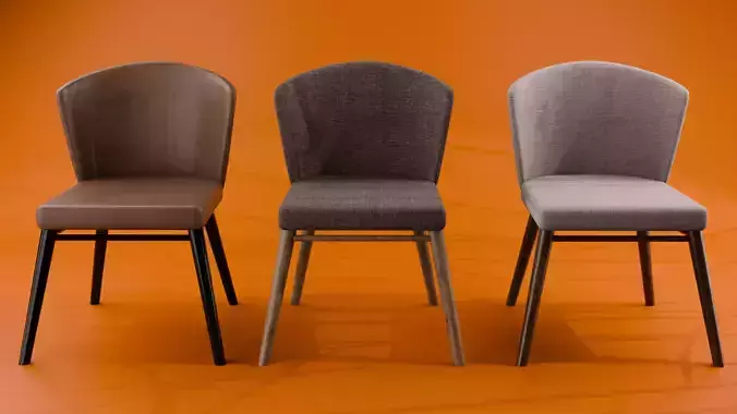 Auron Wooden Chair 3d model