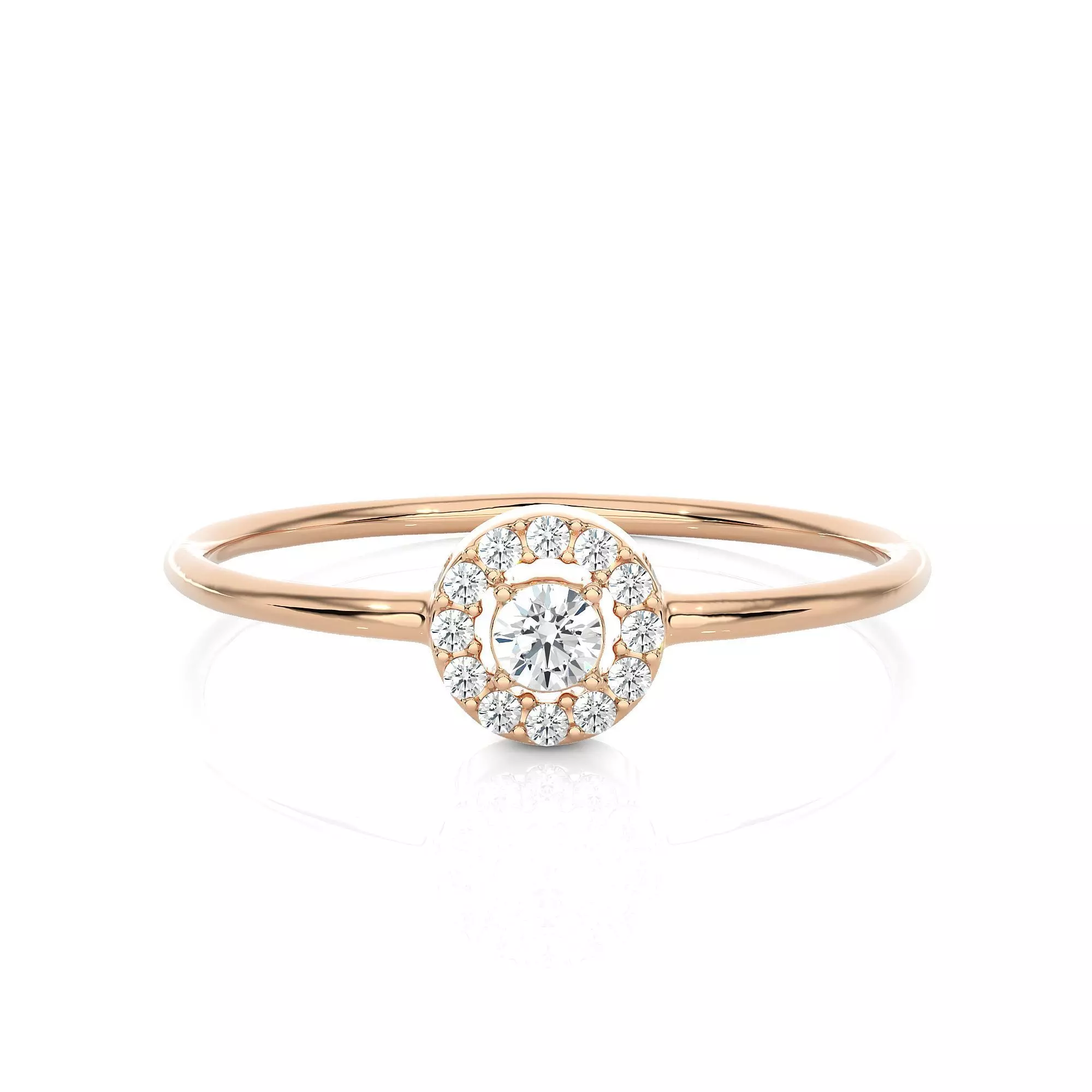 Light Minimalist Diamond Ring 3D print model