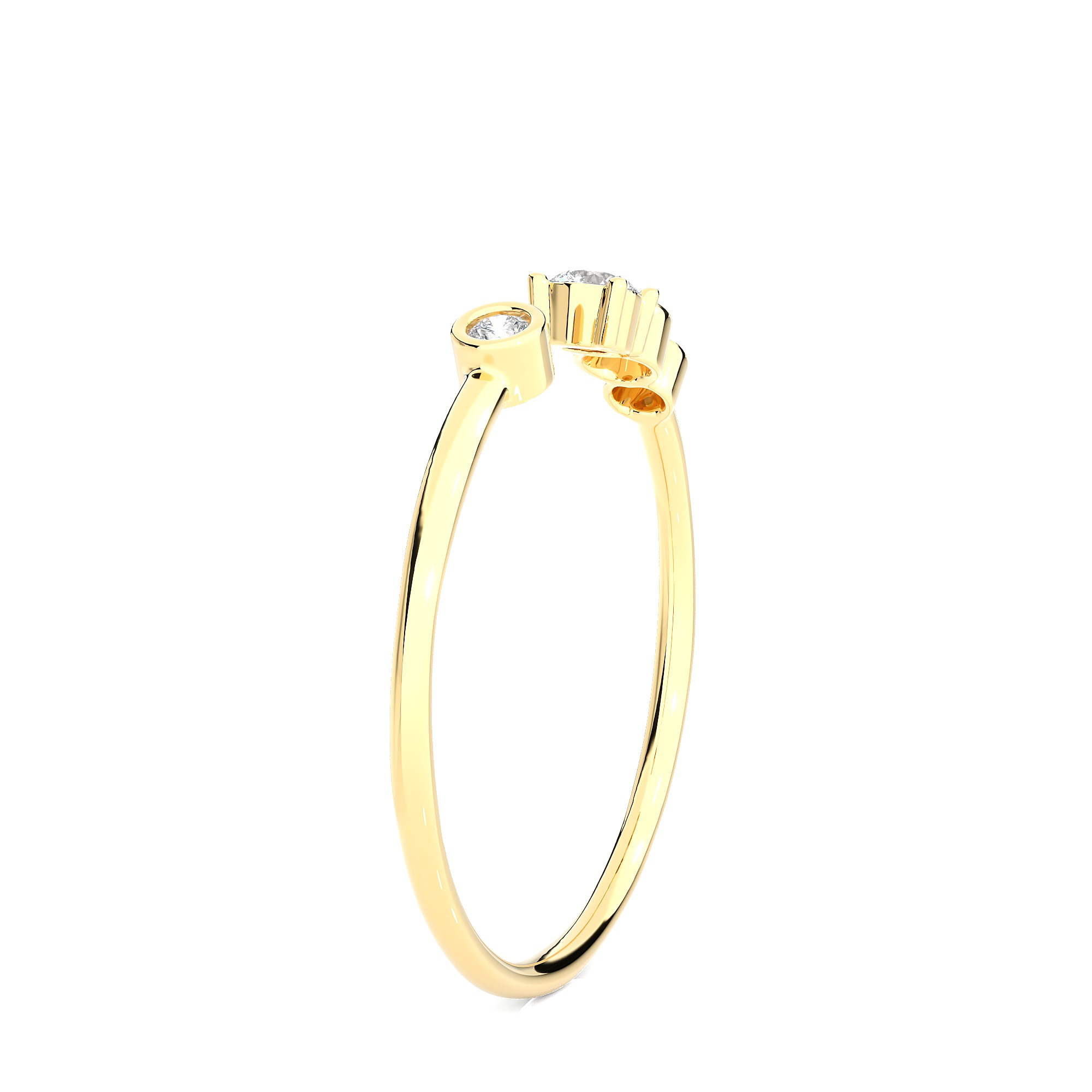 Light Minimalist Diamond Ring 3D print model_9