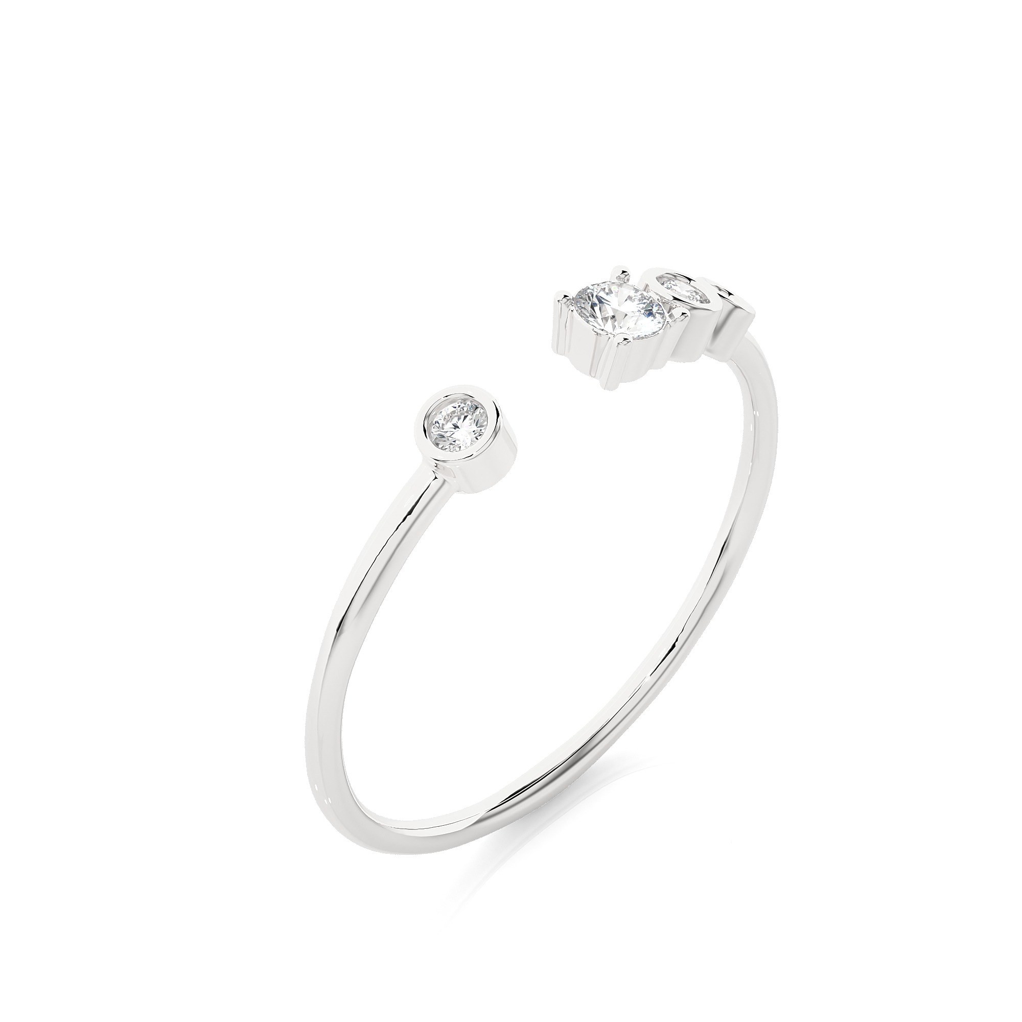 Light Minimalist Diamond Ring 3D print model_3