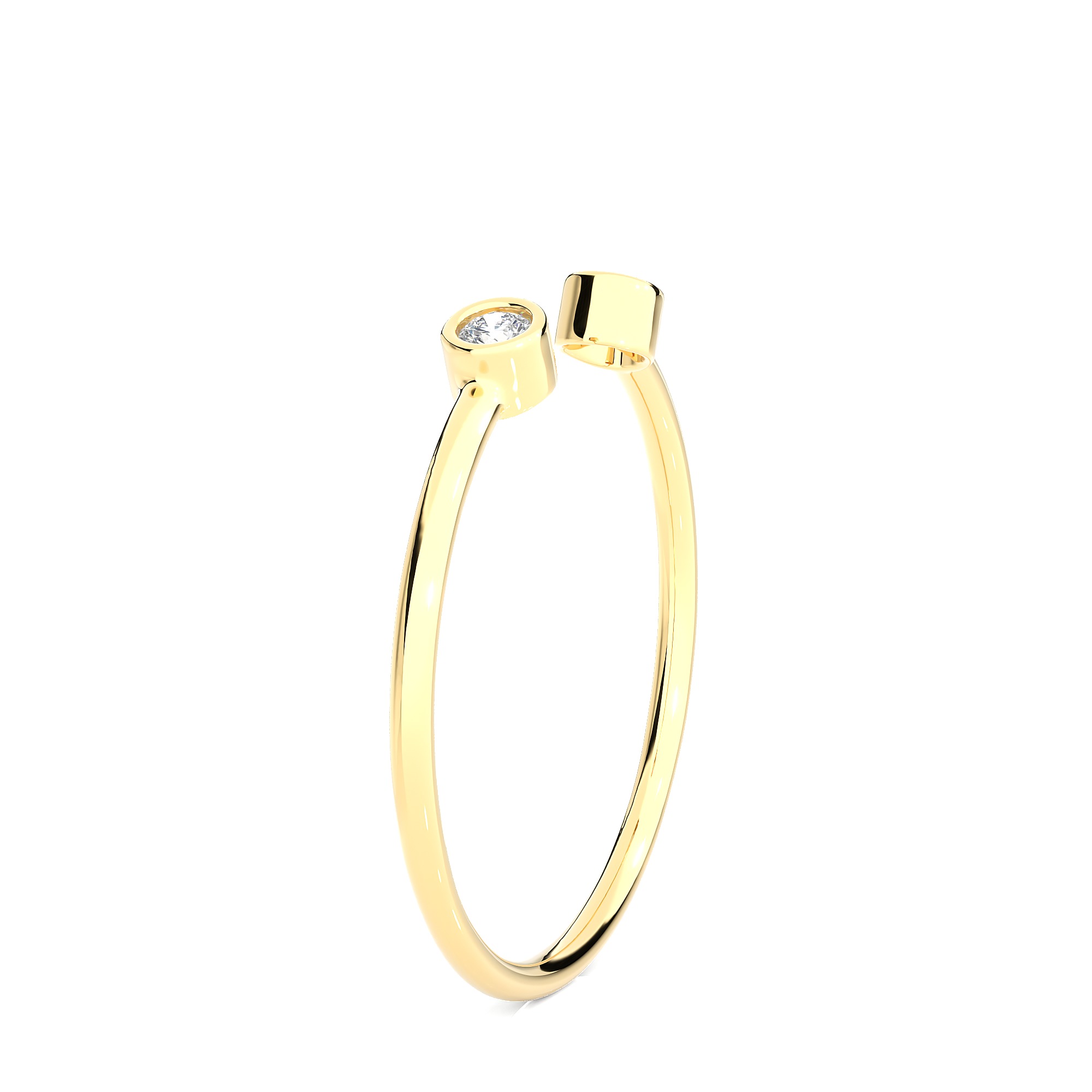Light Minimalist Diamond Ring 3D print model_9