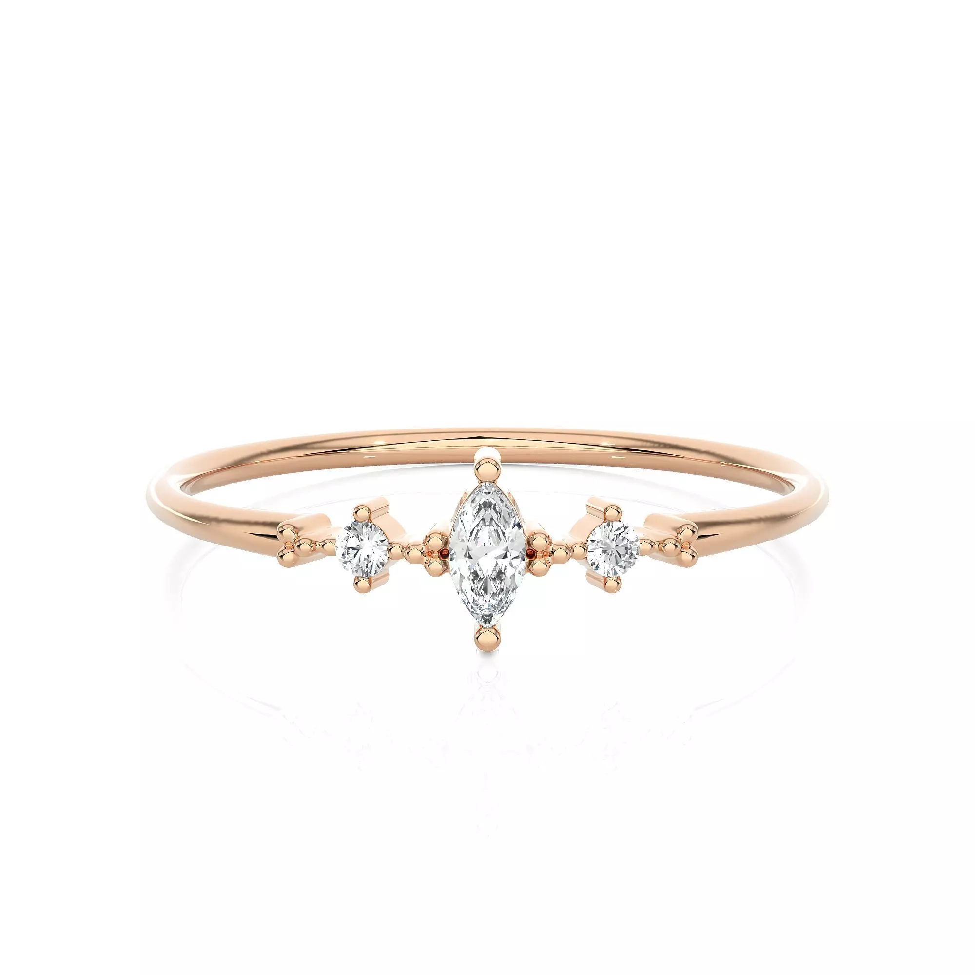 Light Minimalist Diamond Ring 3D print model