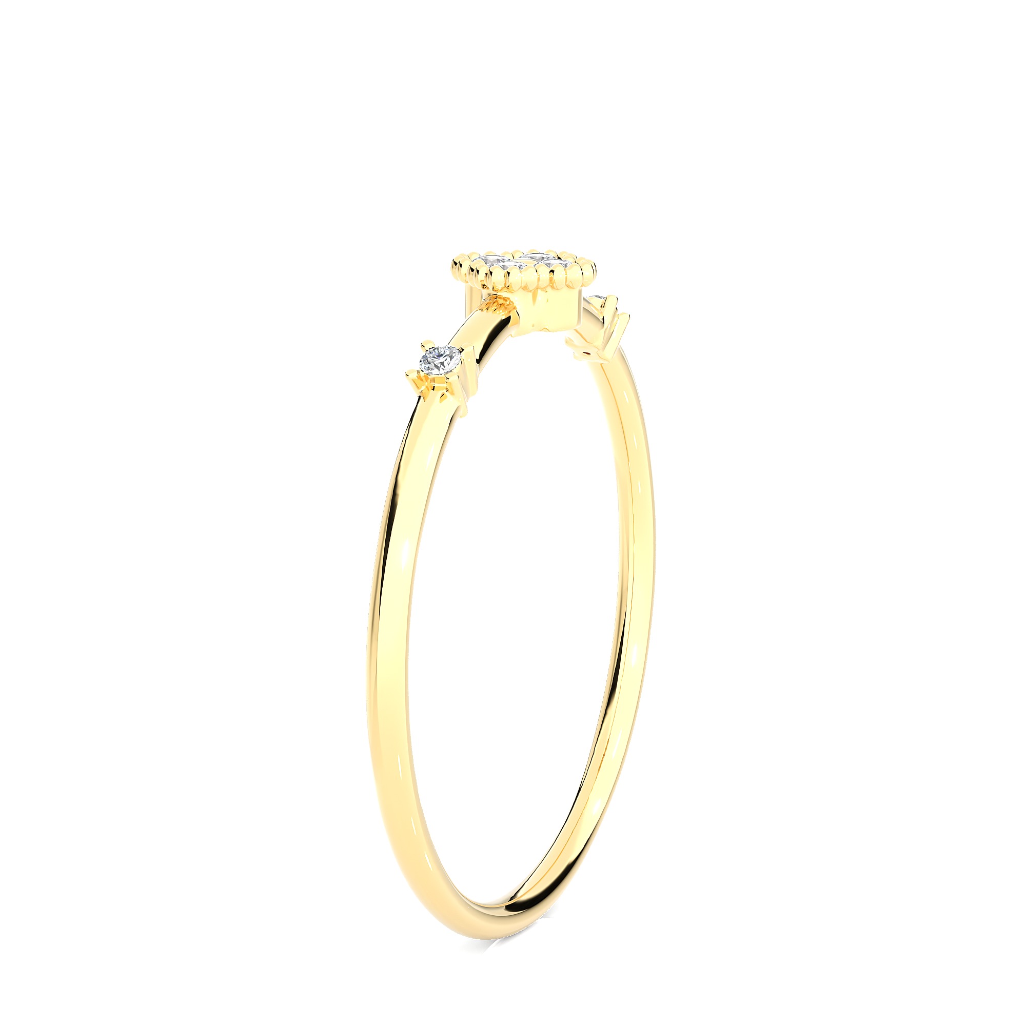 Light Minimalist Diamond Ring 3D print model_9