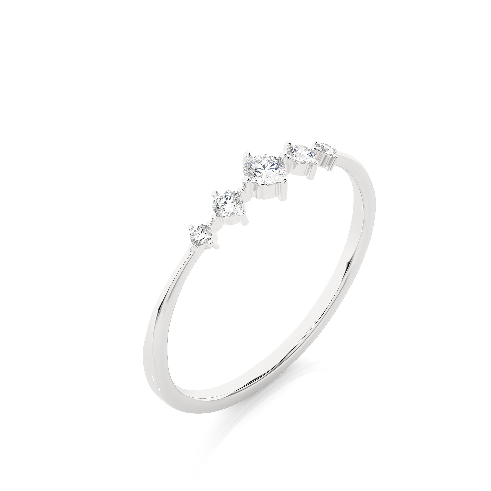 Light Minimalist Diamond Ring 3D print model_3