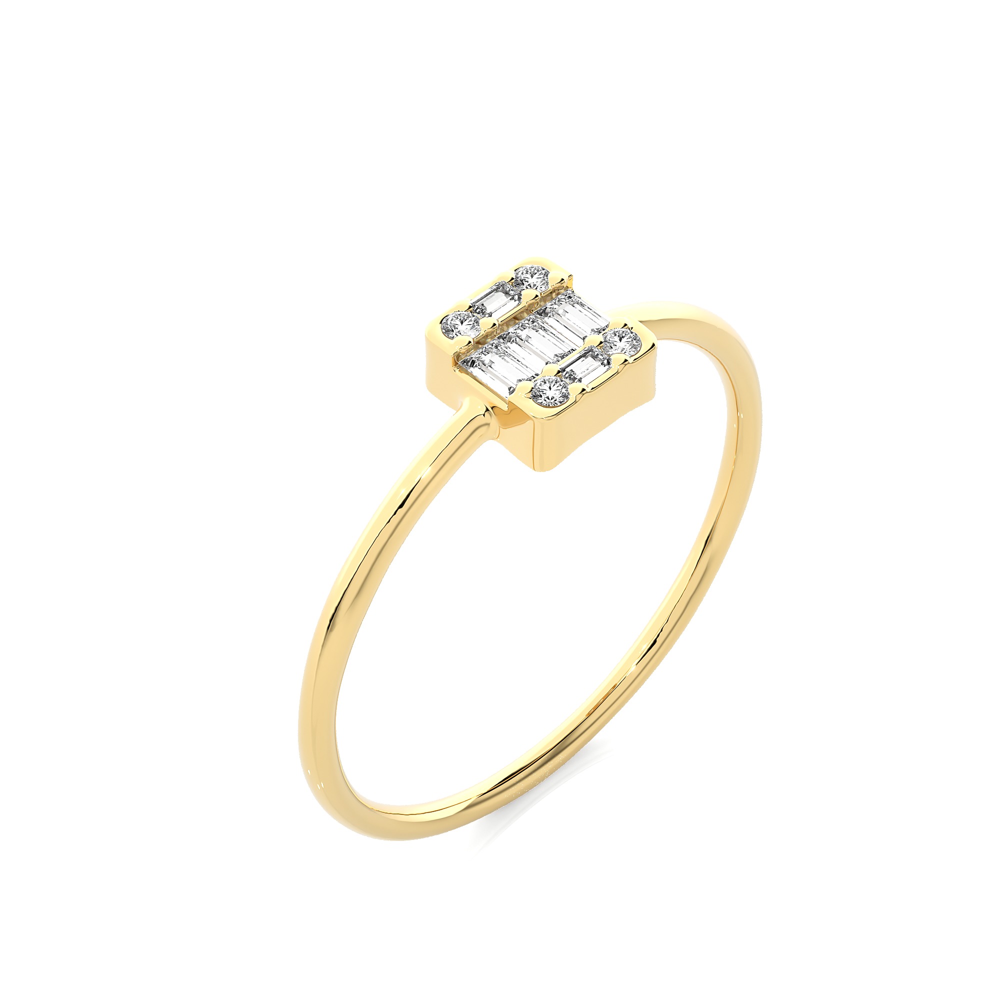 Light Minimalist Diamond Ring 3D print model_6