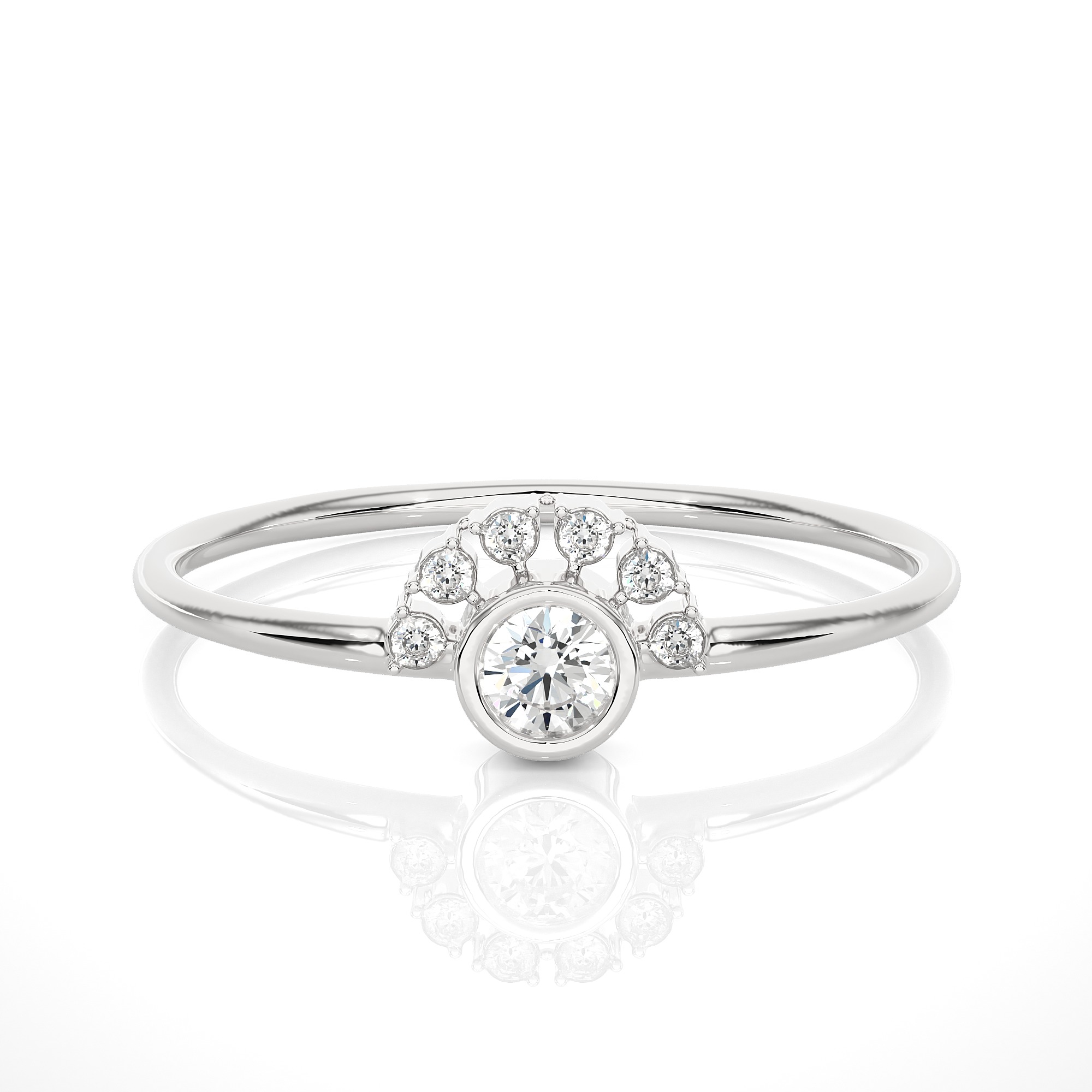 Light Minimalist Diamond Ring 3D print model_2