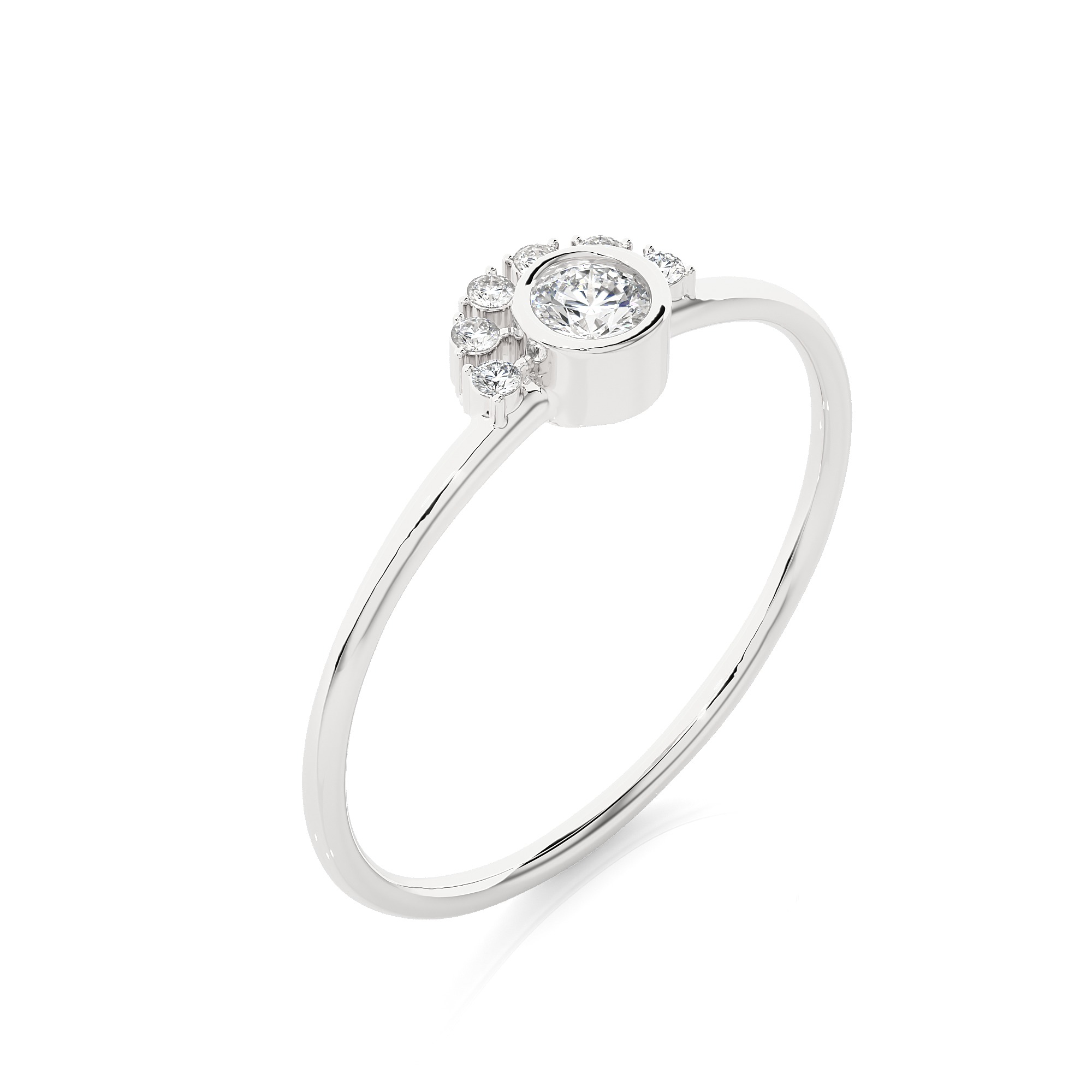 Light Minimalist Diamond Ring 3D print model_5