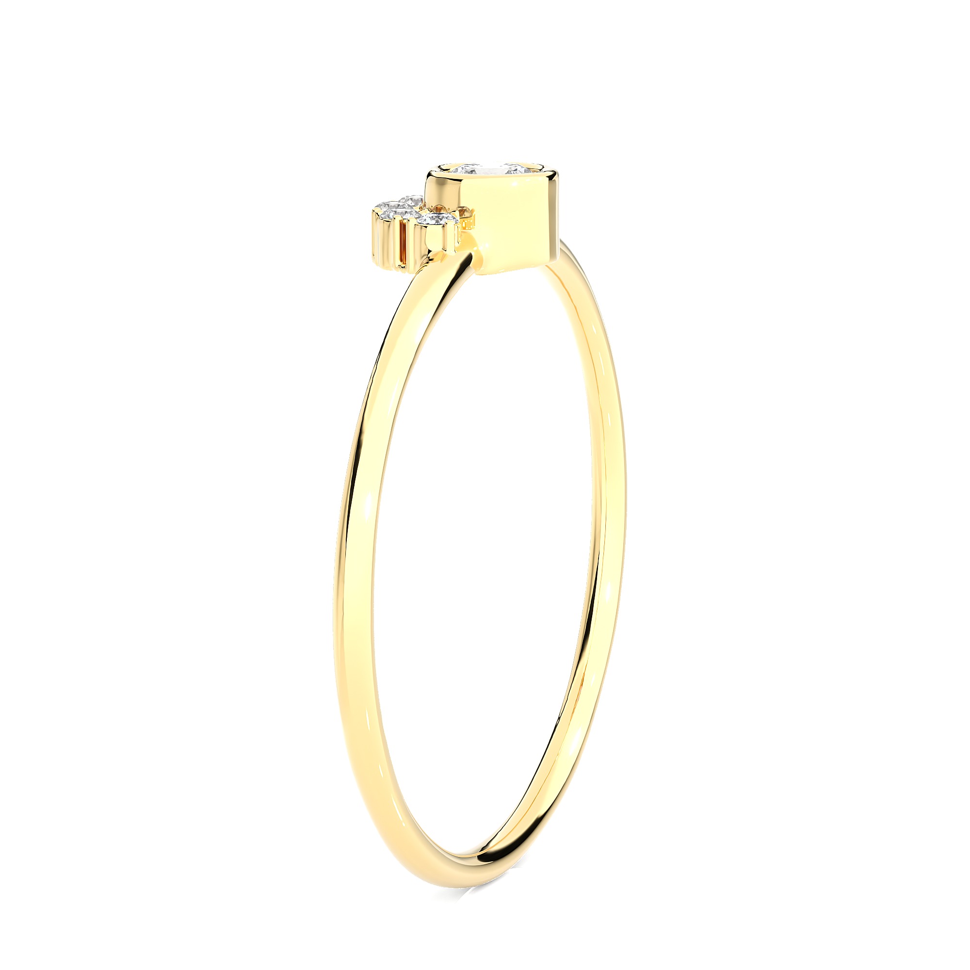Light Minimalist Diamond Ring 3D print model_9