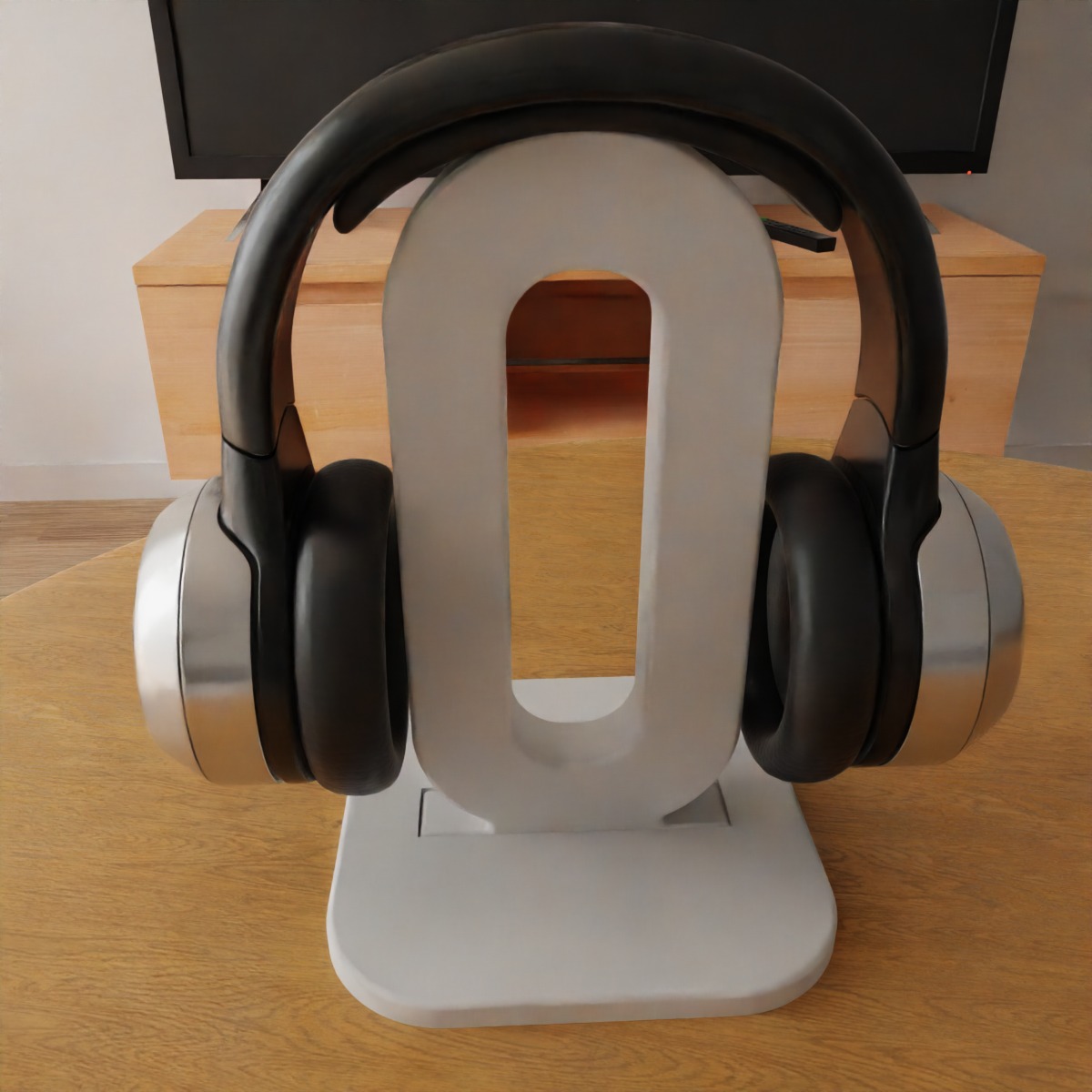 headphone holder stand letter o 3D print model_1