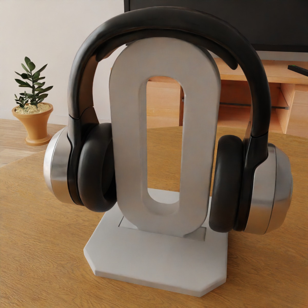headphone holder stand letter o 3D print model_2