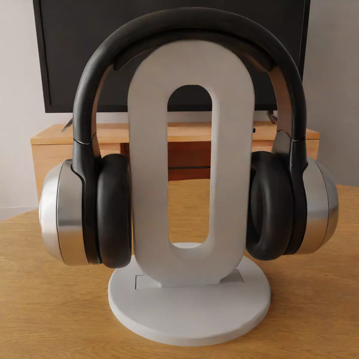 headphone holder stand letter o 3D print model_0