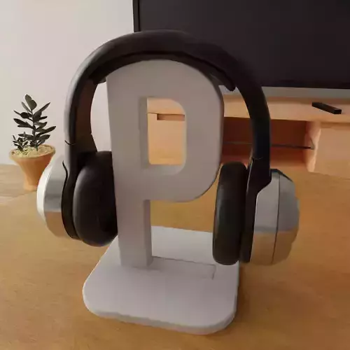 headphone holder stand letter p 3D print model