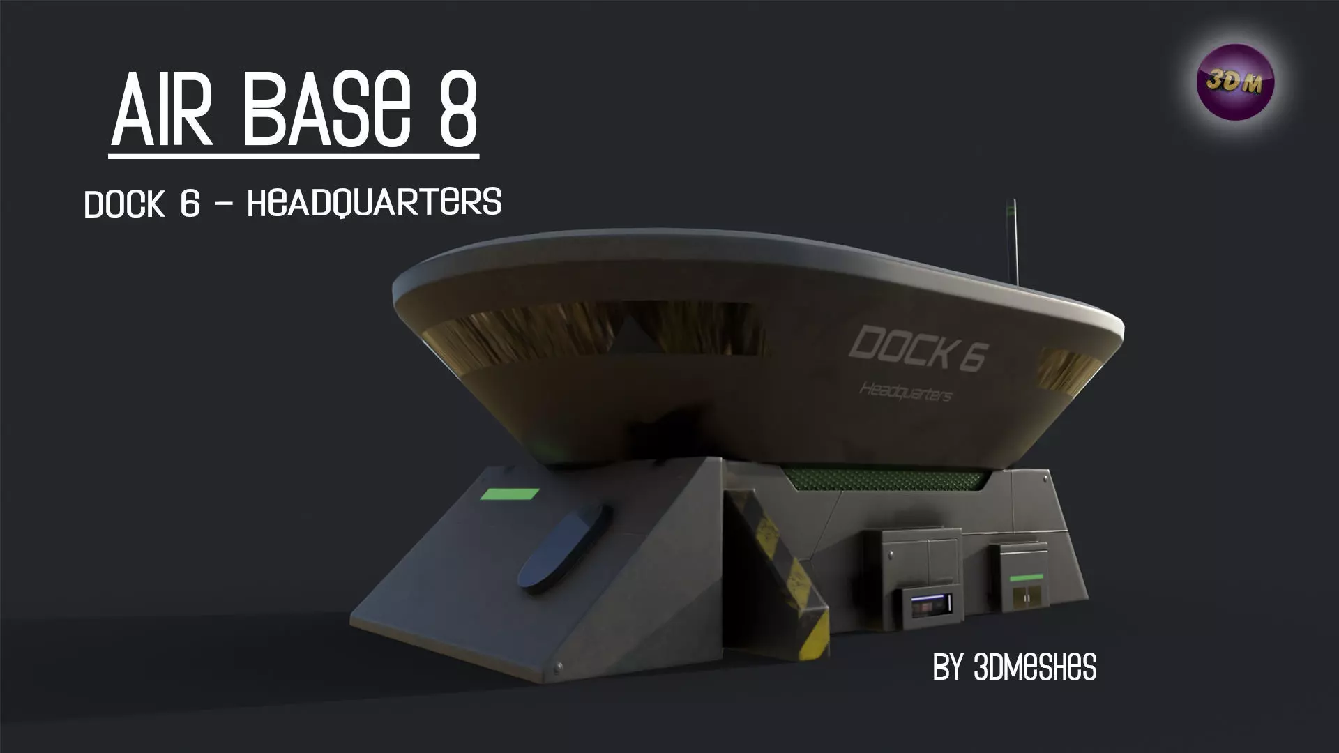 AIR BASE 8 - Dock 6 Headquarters - PBR lowploly Low-poly 3D model_0