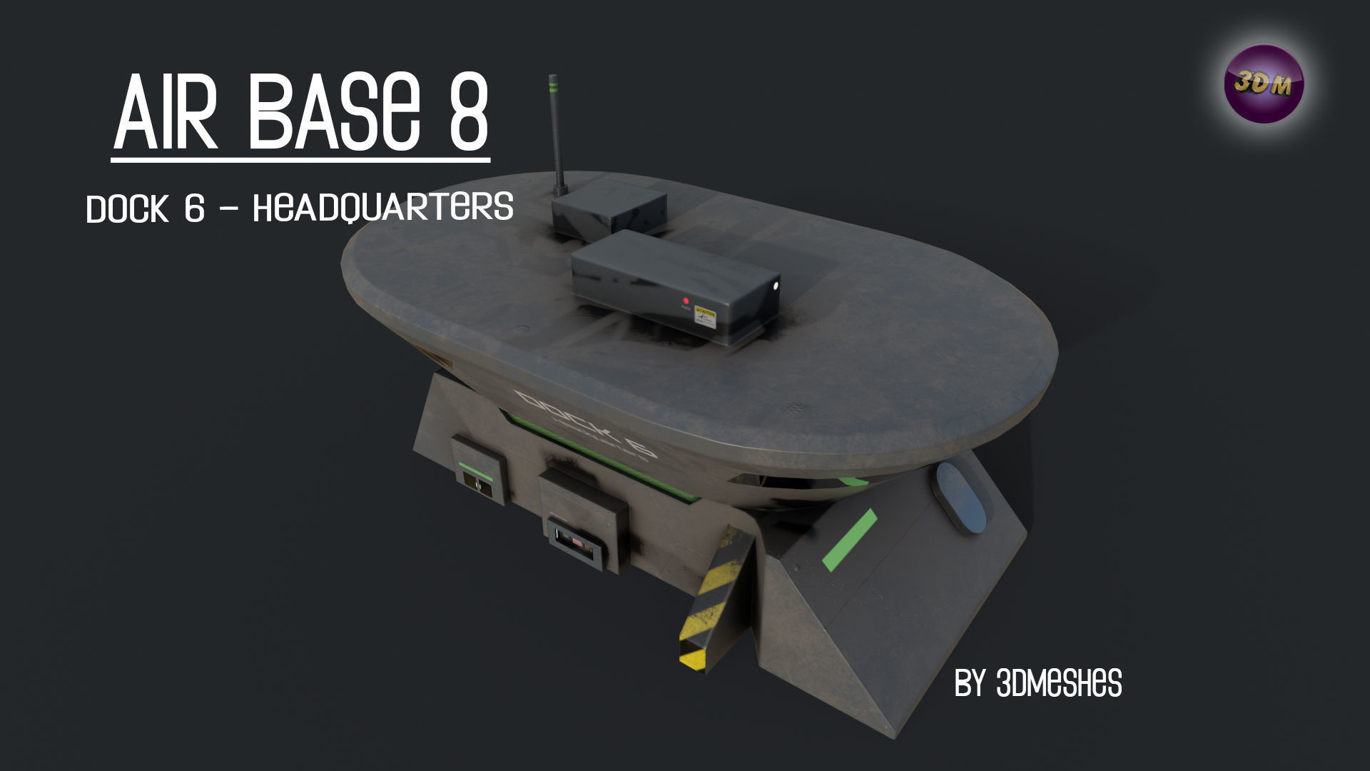 AIR BASE 8 - Dock 6 Headquarters - PBR lowploly Low-poly 3D model_12