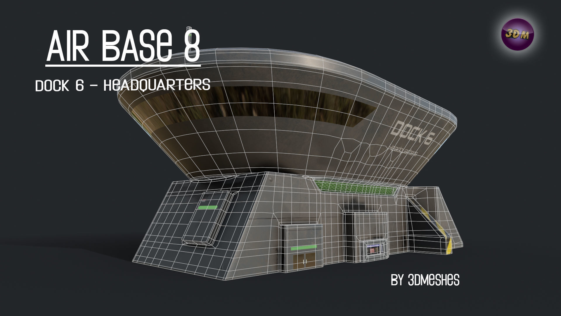 AIR BASE 8 - Dock 6 Headquarters - PBR lowploly Low-poly 3D model_11