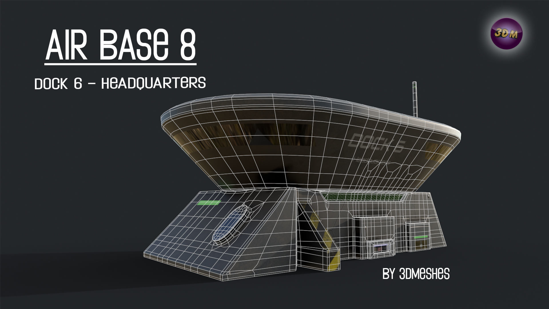 AIR BASE 8 - Dock 6 Headquarters - PBR lowploly Low-poly 3D model_1