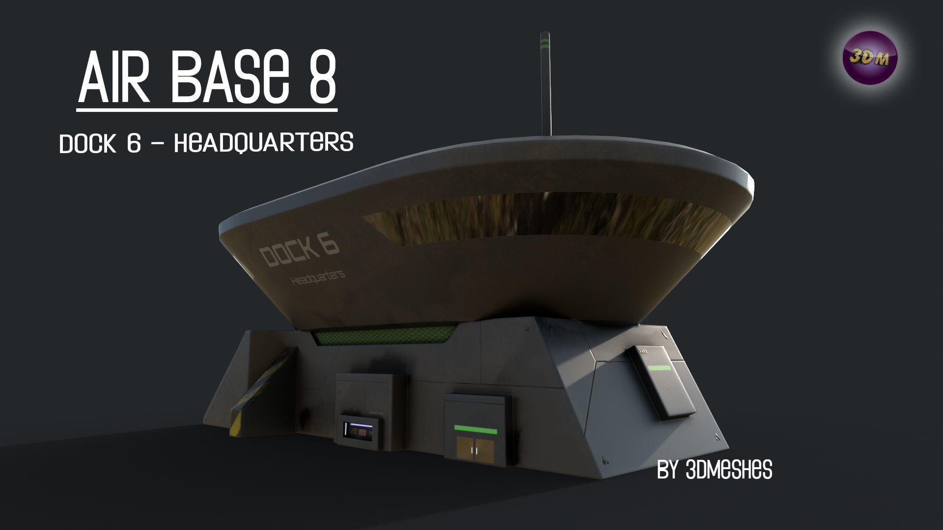 AIR BASE 8 - Dock 6 Headquarters - PBR lowploly Low-poly 3D model_2