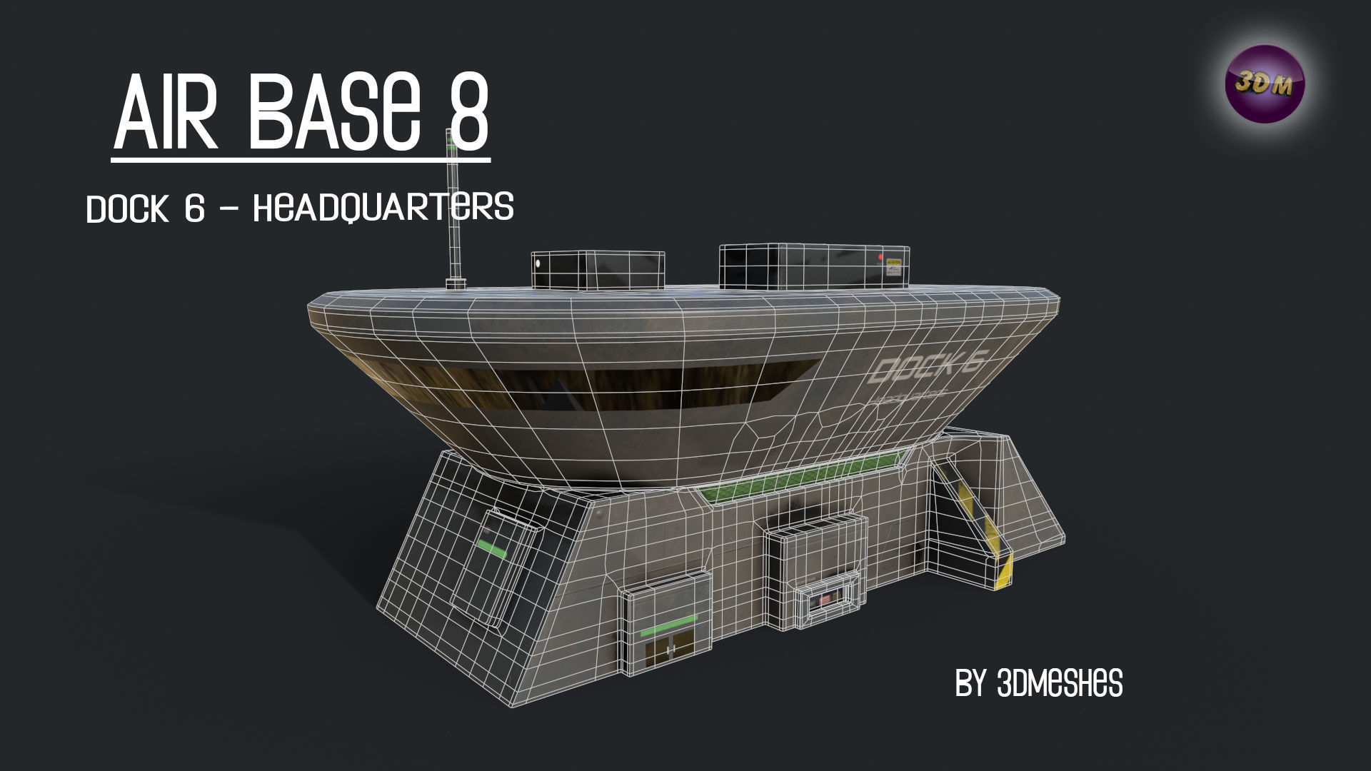 AIR BASE 8 - Dock 6 Headquarters - PBR lowploly Low-poly 3D model_5
