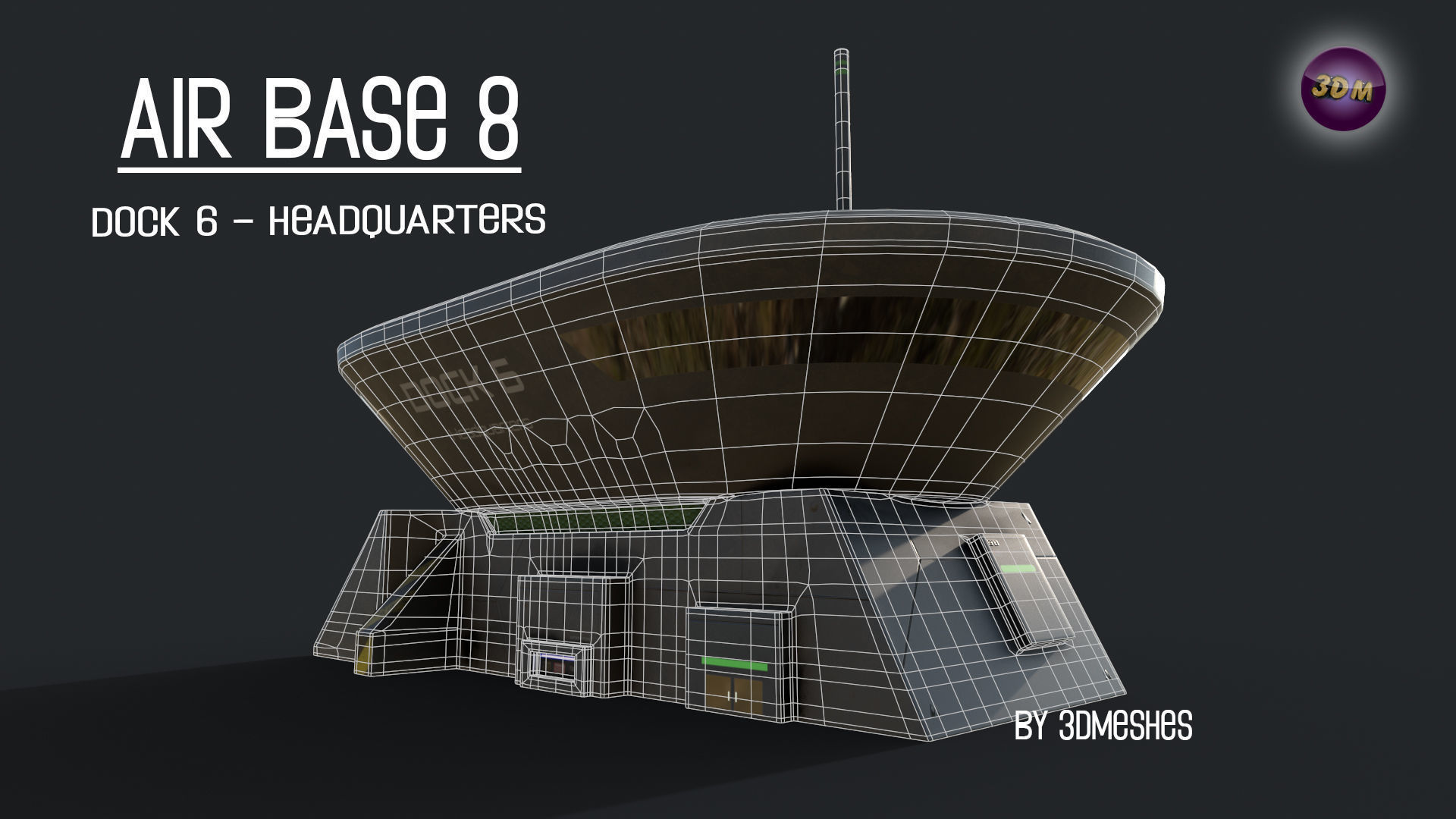AIR BASE 8 - Dock 6 Headquarters - PBR lowploly Low-poly 3D model_3