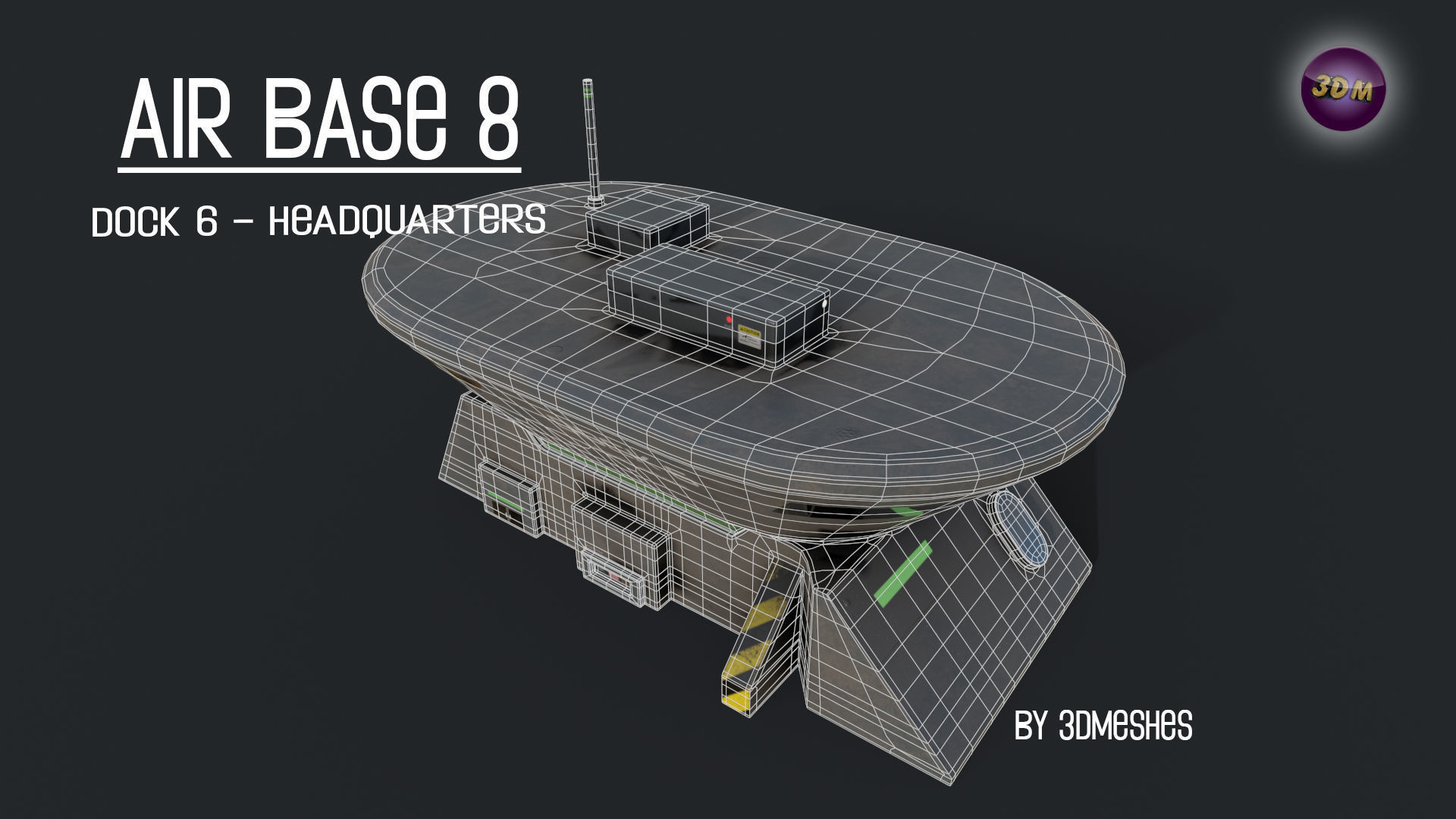 AIR BASE 8 - Dock 6 Headquarters - PBR lowploly Low-poly 3D model_13
