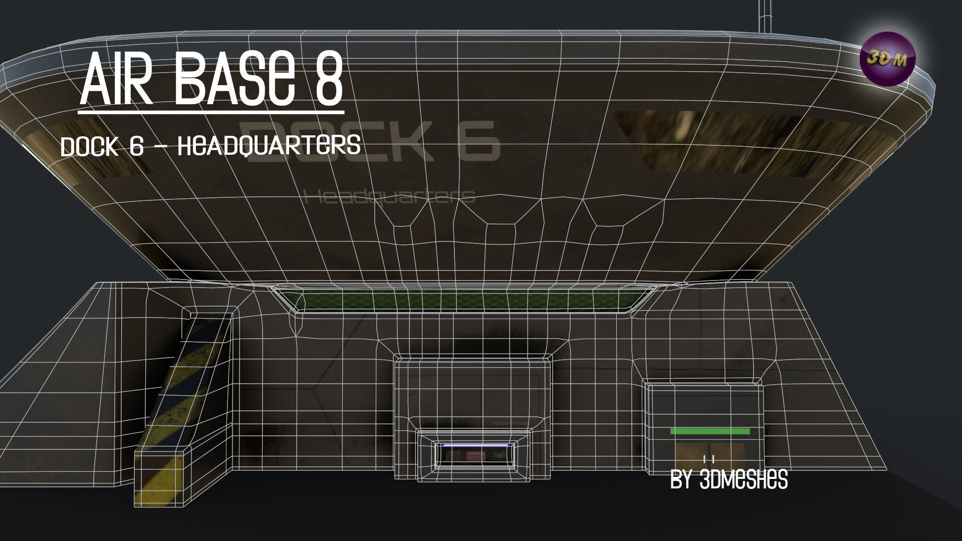 AIR BASE 8 - Dock 6 Headquarters - PBR lowploly Low-poly 3D model_9