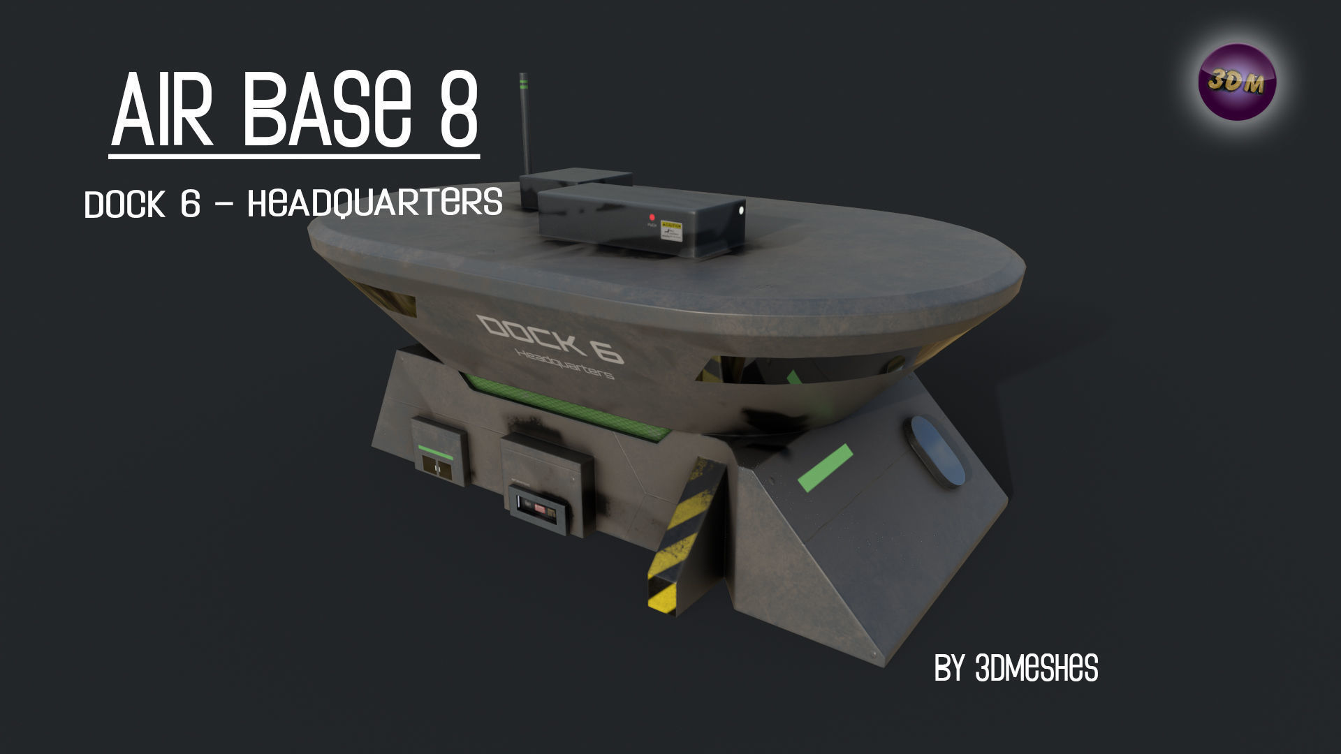 AIR BASE 8 - Dock 6 Headquarters - PBR lowploly Low-poly 3D model_6