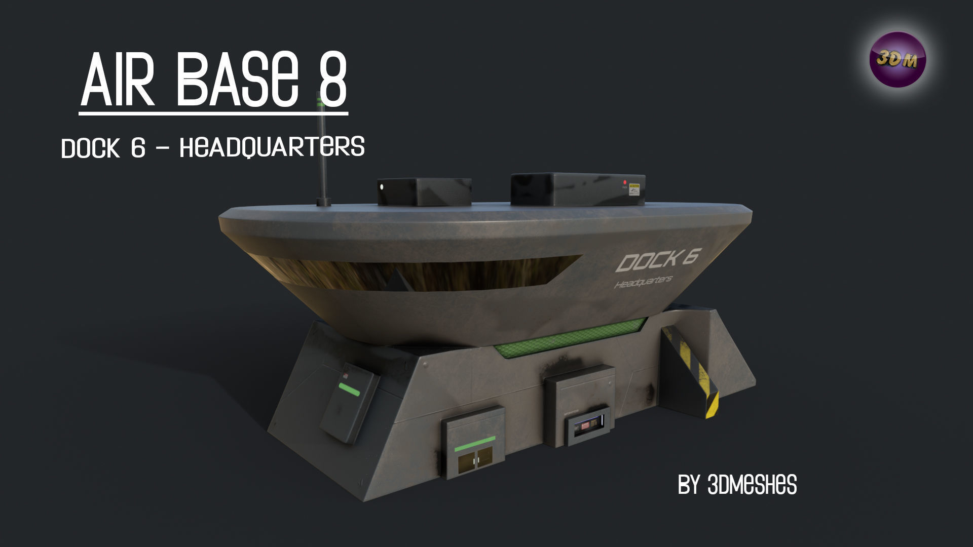 AIR BASE 8 - Dock 6 Headquarters - PBR lowploly Low-poly 3D model_4