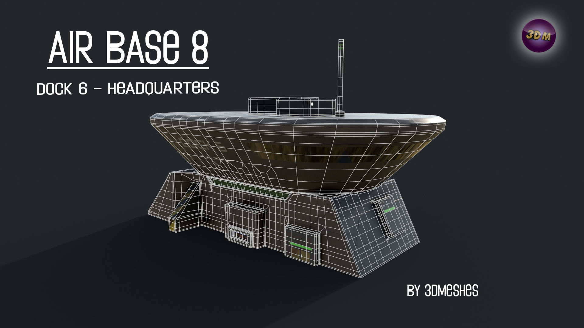 AIR BASE 8 - Dock 6 Headquarters - PBR lowploly Low-poly 3D model_7