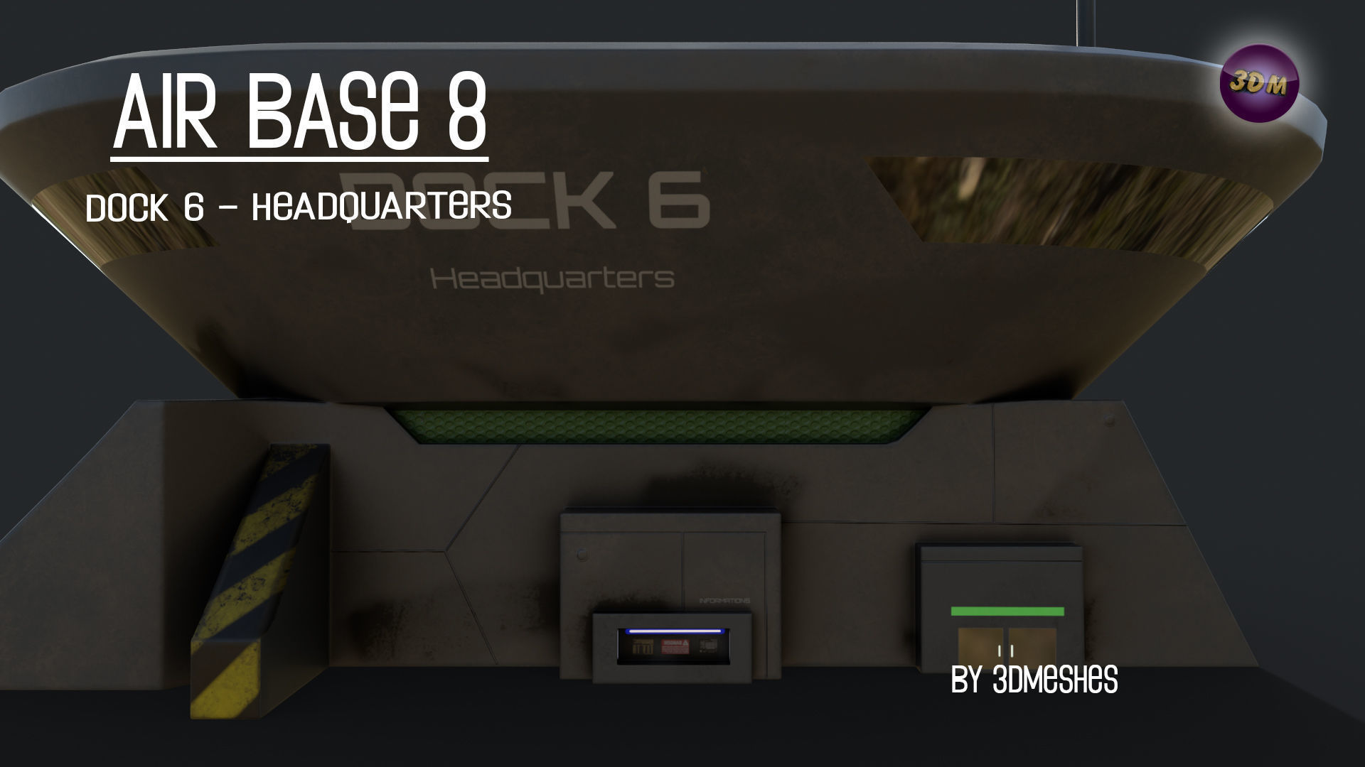 AIR BASE 8 - Dock 6 Headquarters - PBR lowploly Low-poly 3D model_8