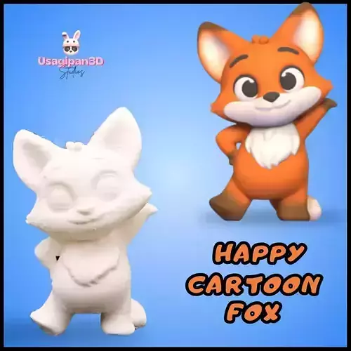 Happy Cartoon Fox