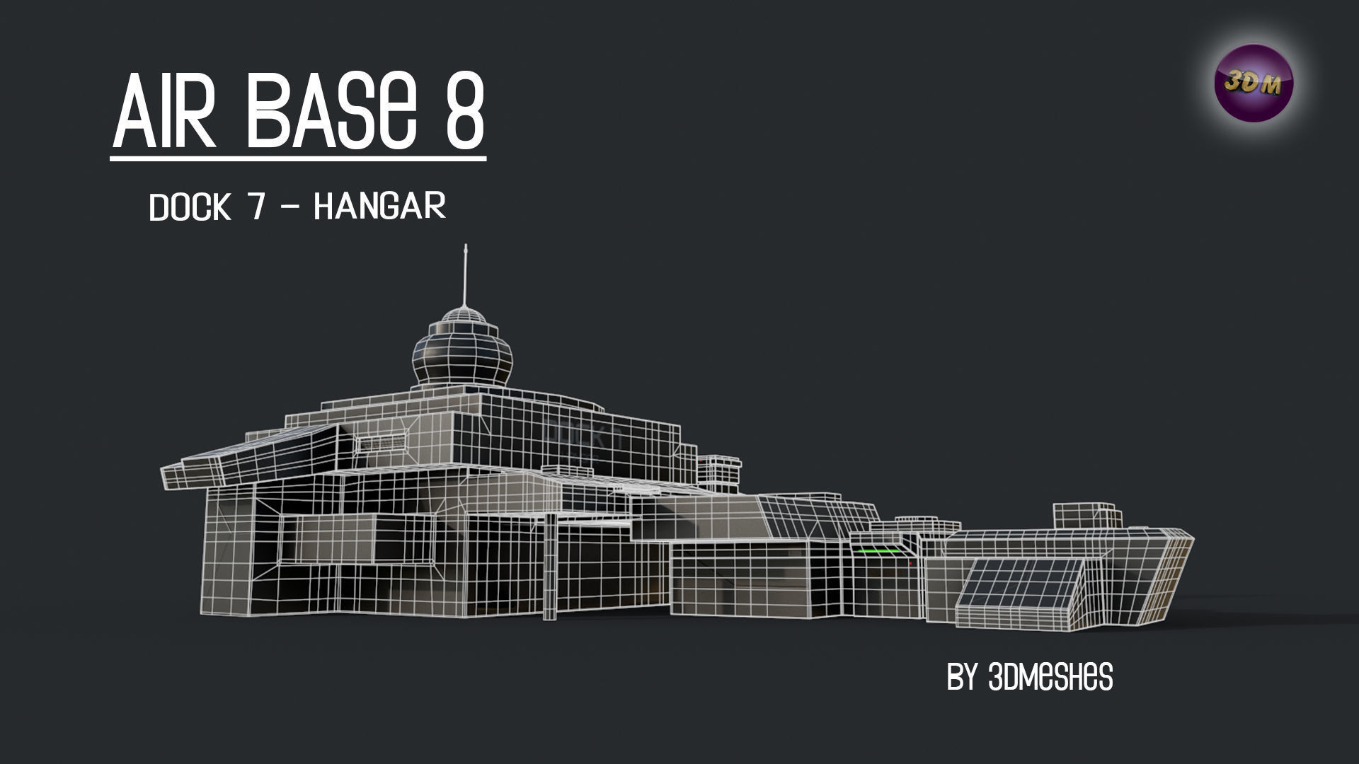 AIR BASE 8 - Dock 7 - Hangar PBR low poly Low-poly 3D model_5