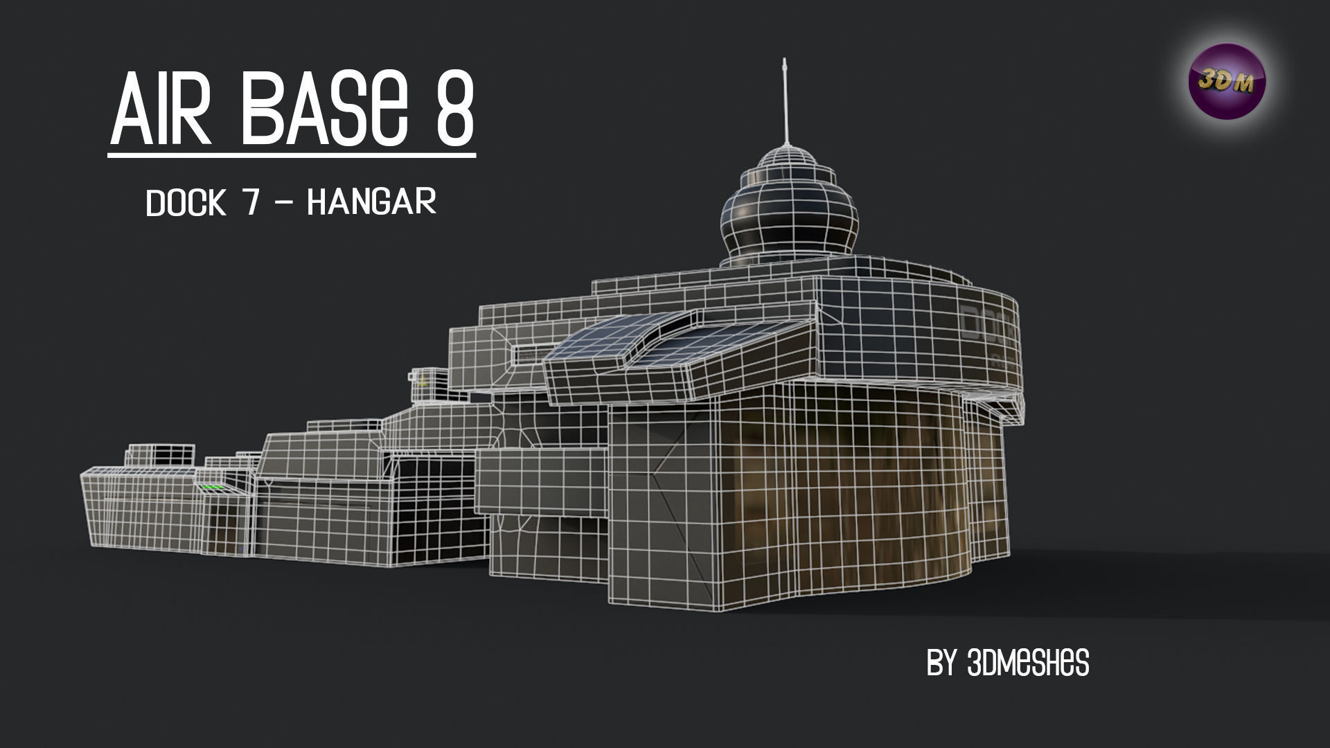 AIR BASE 8 - Dock 7 - Hangar PBR low poly Low-poly 3D model_19