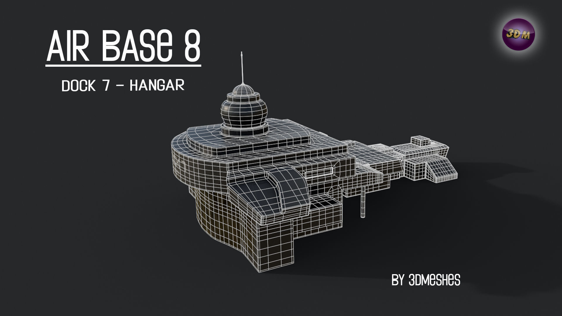 AIR BASE 8 - Dock 7 - Hangar PBR low poly Low-poly 3D model_11