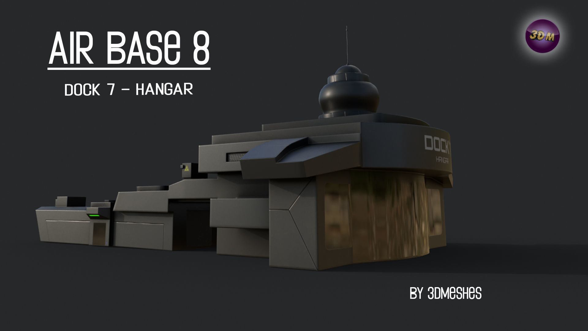 AIR BASE 8 - Dock 7 - Hangar PBR low poly Low-poly 3D model_18