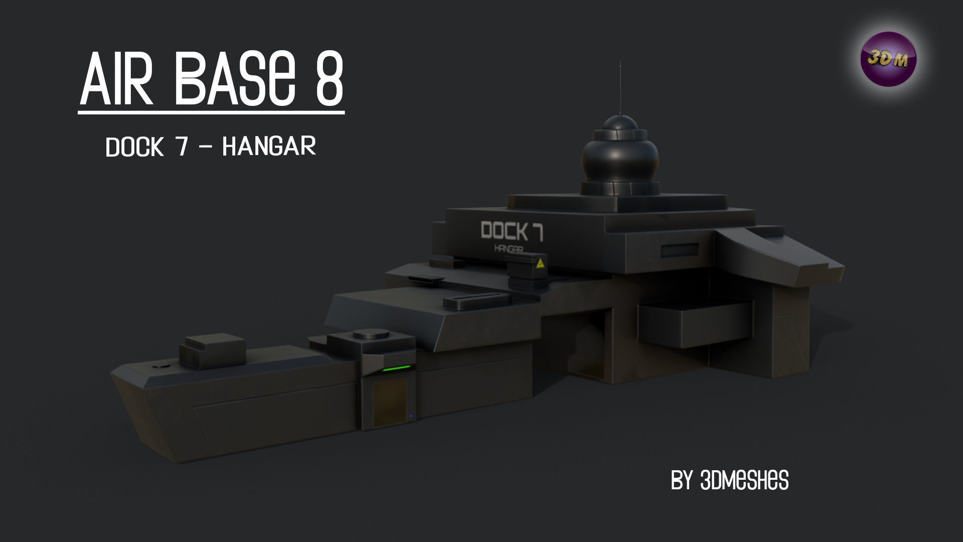 AIR BASE 8 - Dock 7 - Hangar PBR low poly Low-poly 3D model_16