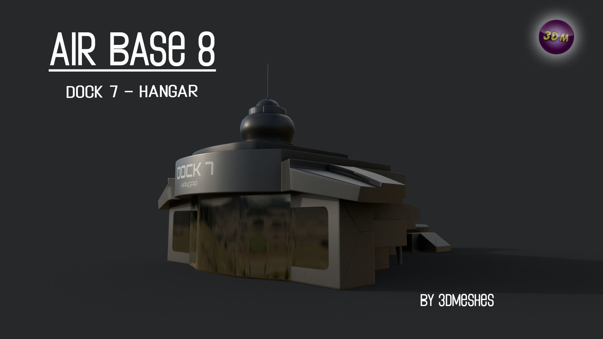 AIR BASE 8 - Dock 7 - Hangar PBR low poly Low-poly 3D model_2