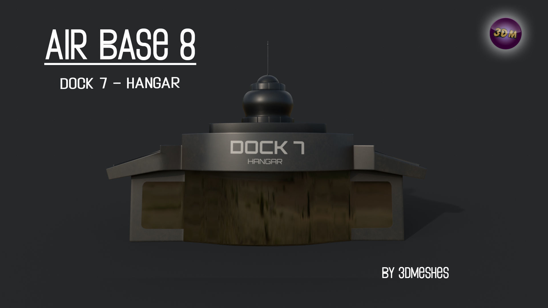 AIR BASE 8 - Dock 7 - Hangar PBR low poly Low-poly 3D model_8
