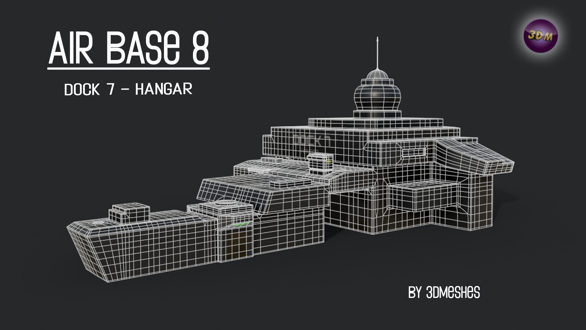 AIR BASE 8 - Dock 7 - Hangar PBR low poly Low-poly 3D model_17