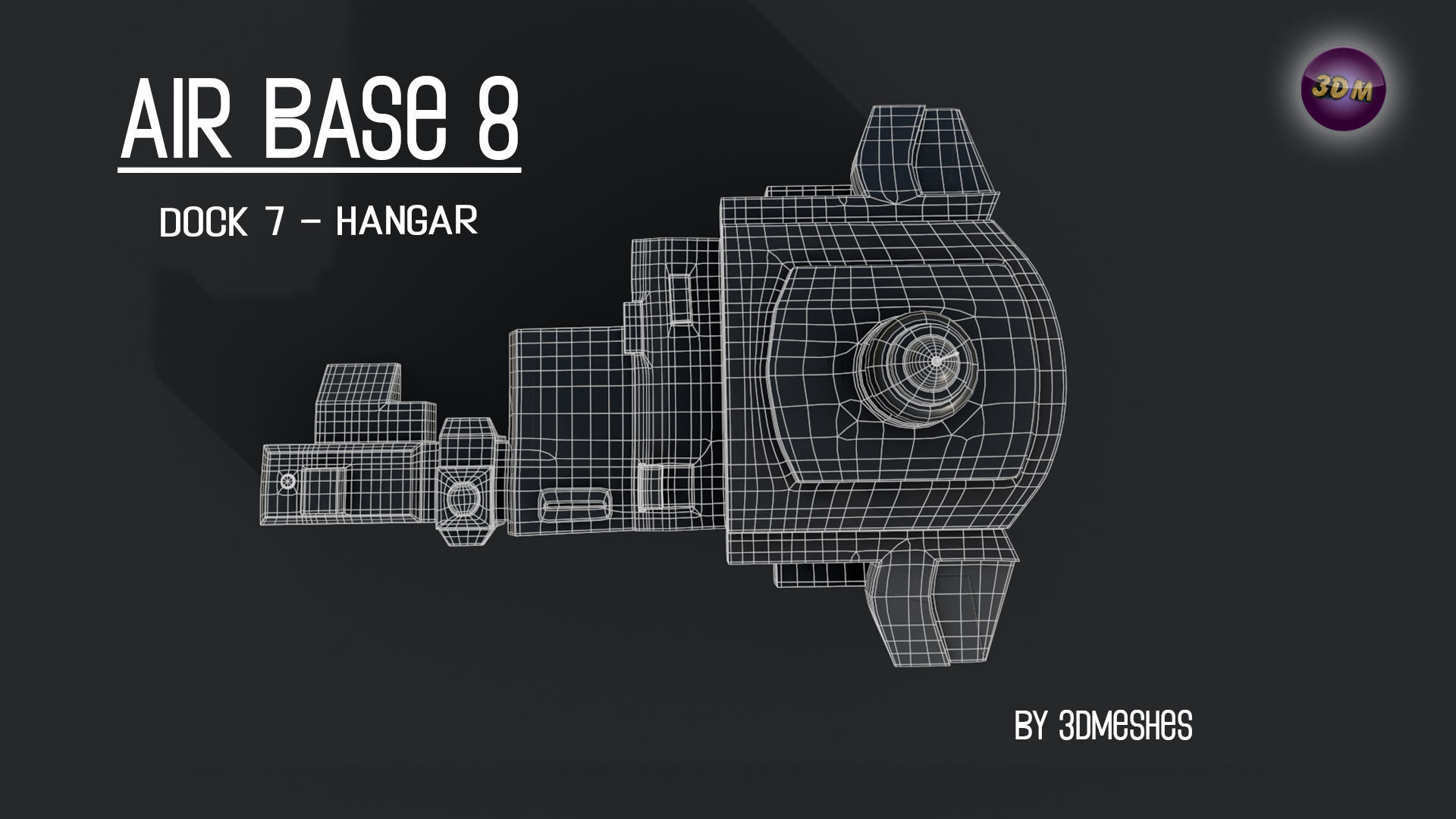 AIR BASE 8 - Dock 7 - Hangar PBR low poly Low-poly 3D model_21