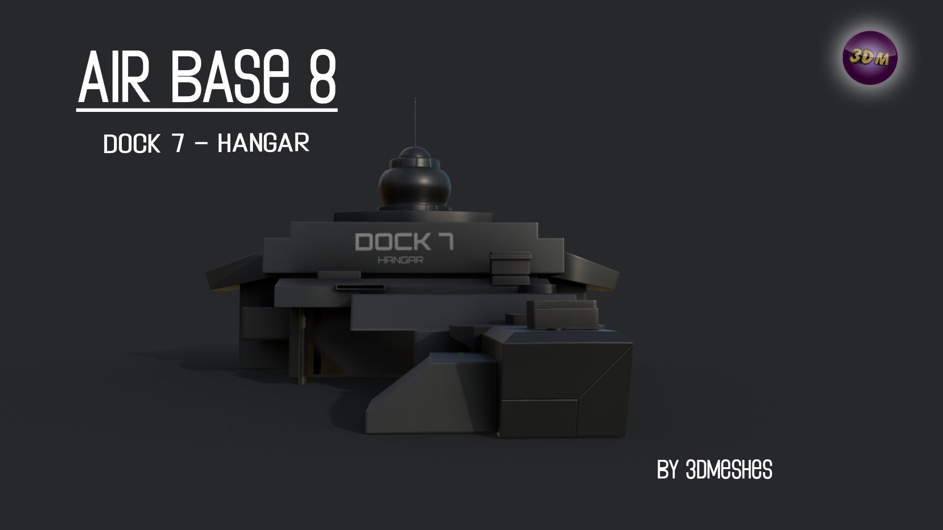 AIR BASE 8 - Dock 7 - Hangar PBR low poly Low-poly 3D model_14