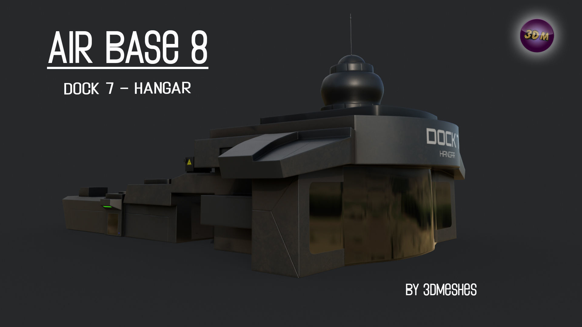 AIR BASE 8 - Dock 7 - Hangar PBR low poly Low-poly 3D model_22
