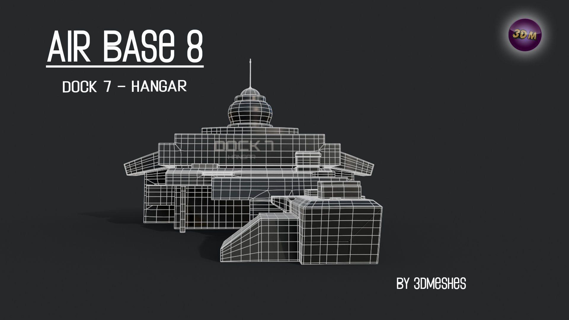 AIR BASE 8 - Dock 7 - Hangar PBR low poly Low-poly 3D model_15