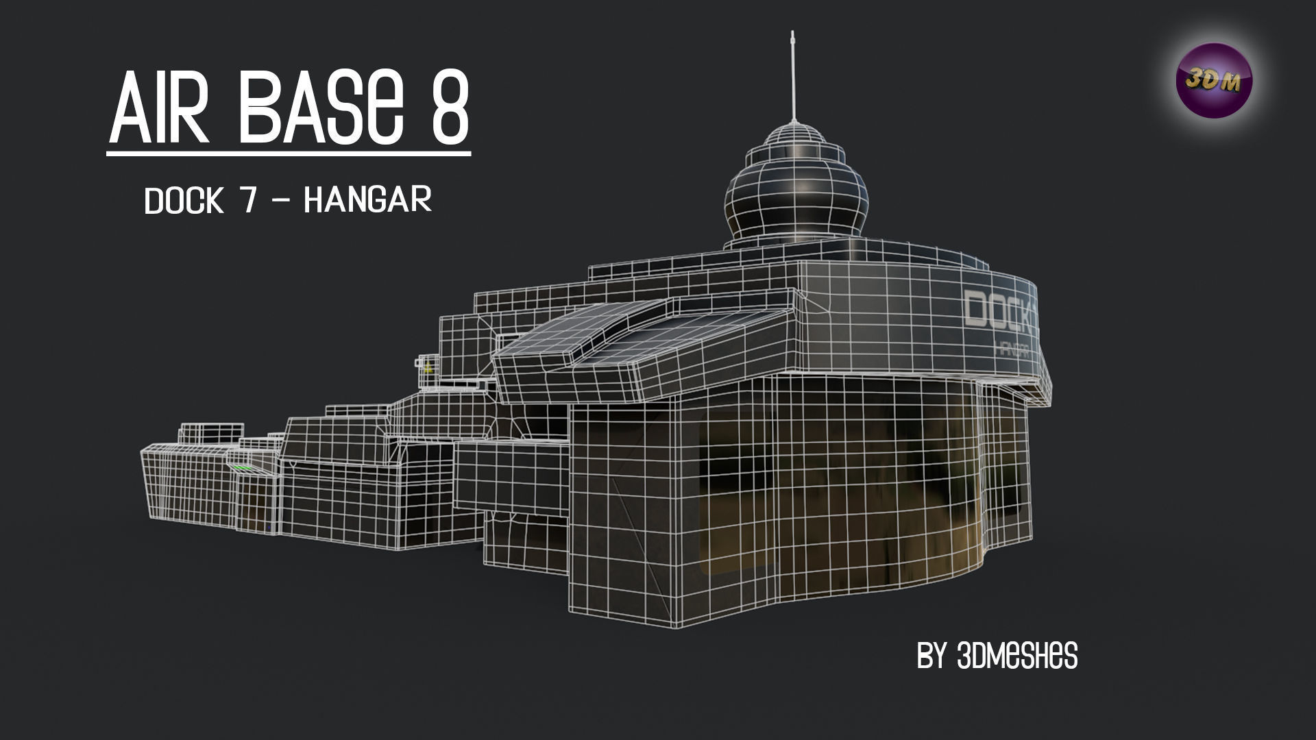 AIR BASE 8 - Dock 7 - Hangar PBR low poly Low-poly 3D model_23
