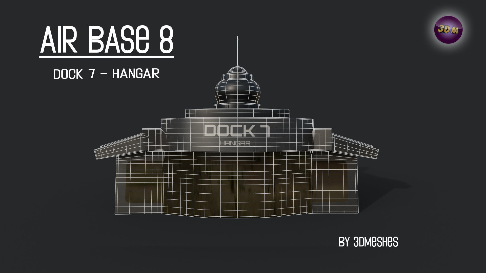 AIR BASE 8 - Dock 7 - Hangar PBR low poly Low-poly 3D model_9